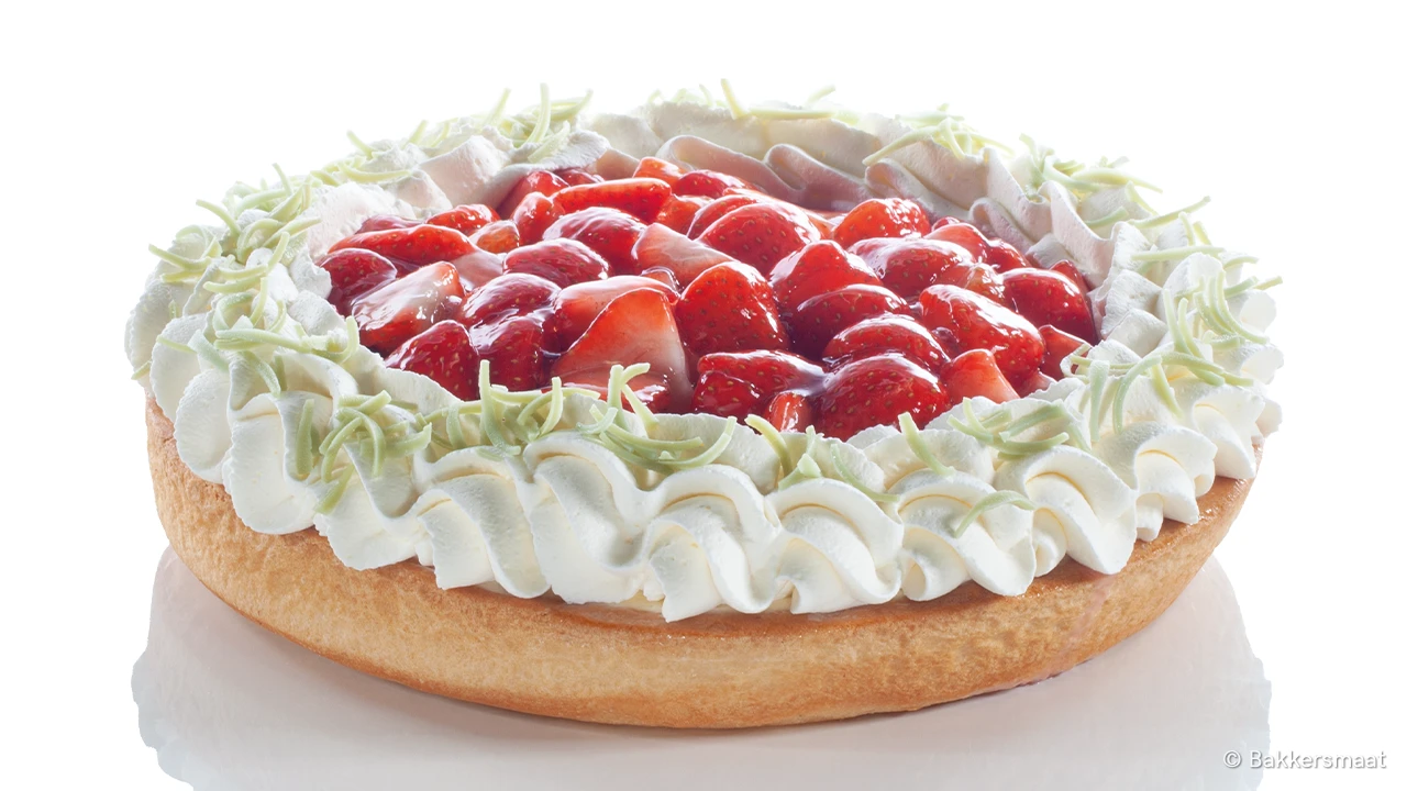 Verse aardbeien vlaai